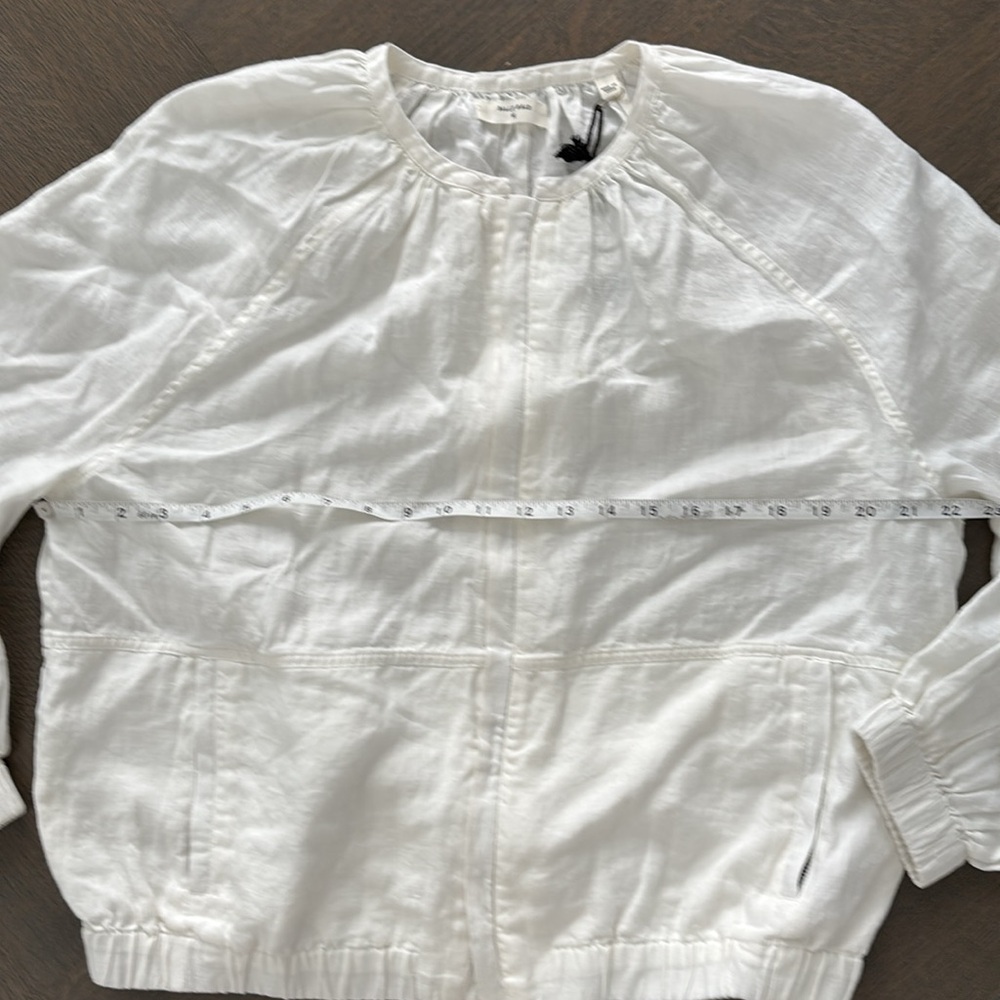 Billy Reid White linen feminine bomber Jacket - Picture 9 of 11